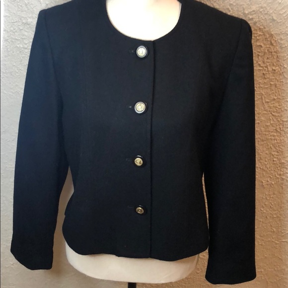 Vintage Pendleton Black Wool Jacket Women's 10P - Picture 3 of 9
